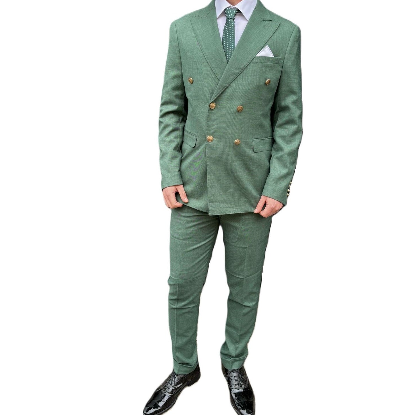 Abito da cerimonia Uomo doppio petto verde salvia