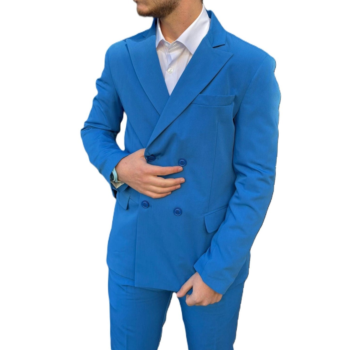 Abito da cerimonia Uomo doppio petto turchese