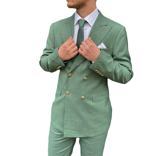 Abito da cerimonia Uomo doppio petto verde salvia